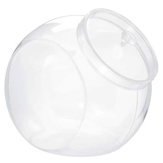 80oz. Clear Plastic Angled Jar with Lid